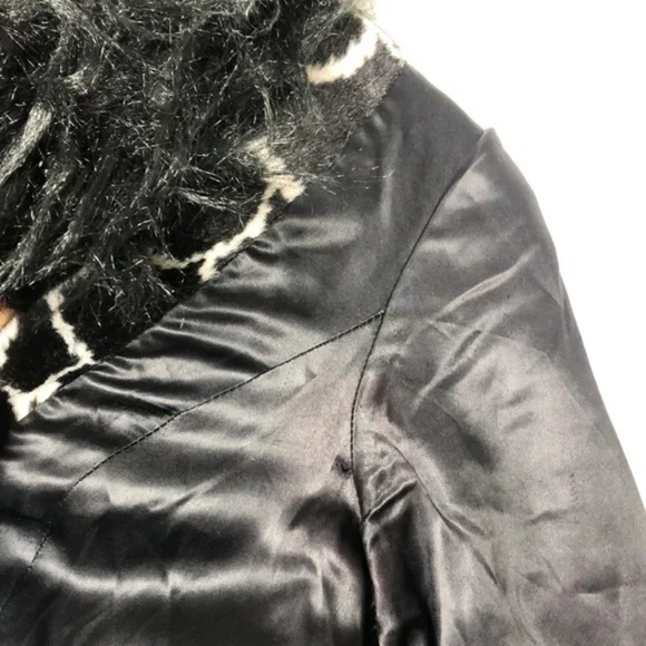 Rare Vintage Betsey Johnson Mongolian Faux Fur Animal Print 90s Y2k Trench Coat - Picture 16 of 16